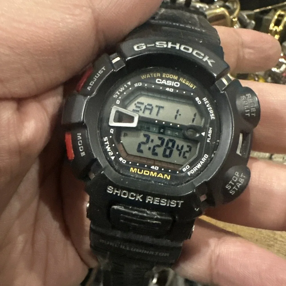 Working VTG Casio G-Shock Mudman G-9000 46mm Digital Mens Watch-EVERYTHING WORKS